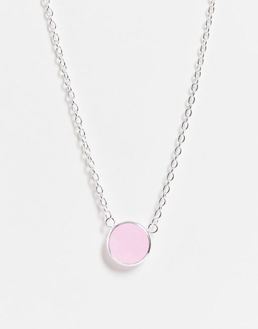 Kingsley Ryan Curve - Ketting van sterling zilver met roze kwartssteen, 2 van 4