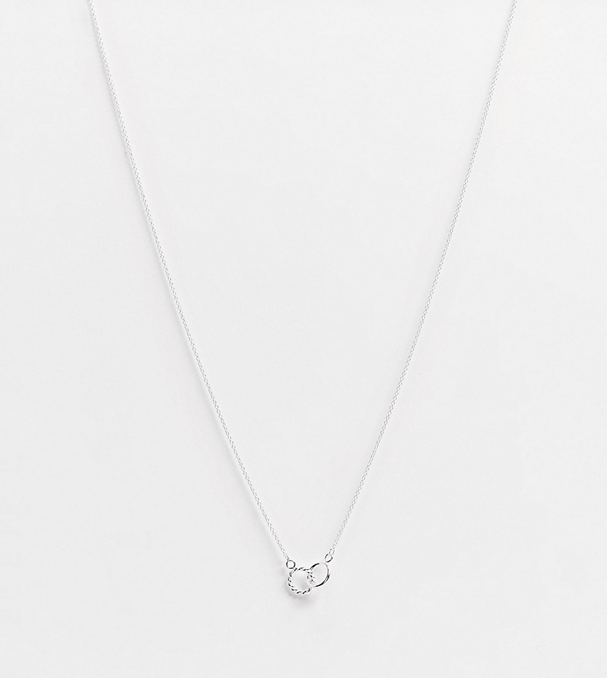 Kingsley Ryan Curve necklace in sterling silver with double circle pendant