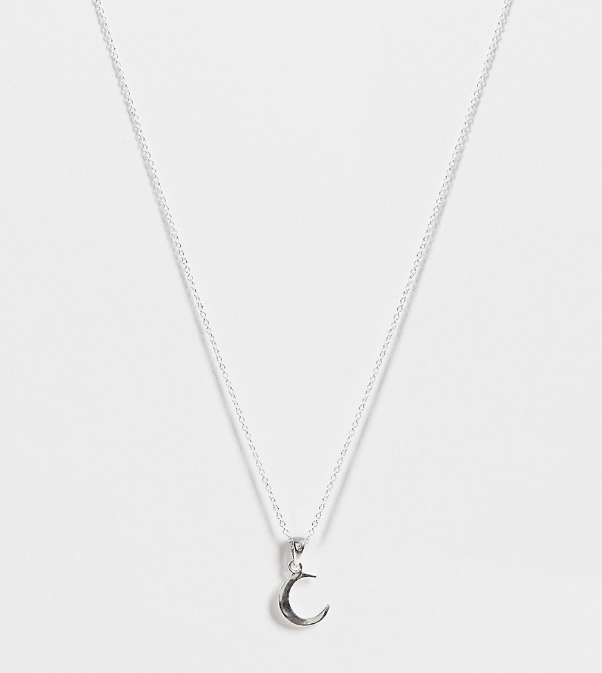 Kingsley Ryan Curve Necklace With Crescent Moon Pendant In Sterling Silver