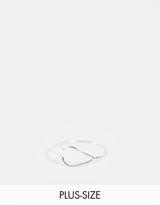 Kingsley Ryan Curve open teardrop ring in sterling silver