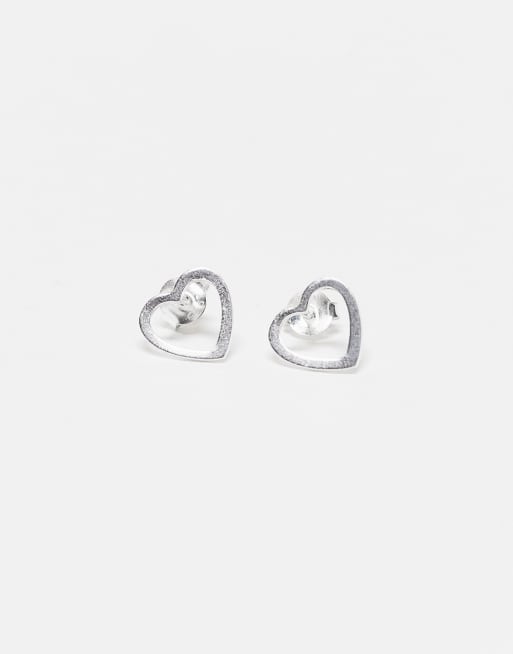 Kingsley Ryan Curve - Orecchini con cuore aperto argentati, 3 di 3