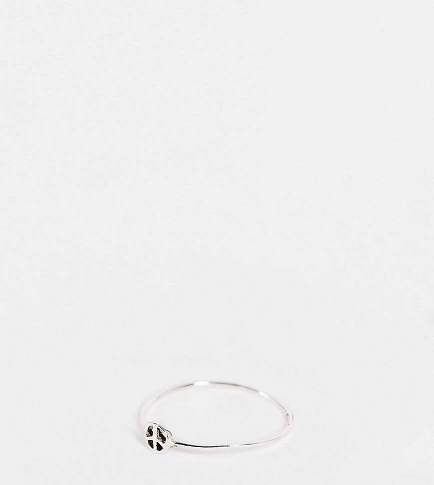 Kingsley Ryan Curve peace symbol ring in sterling silver