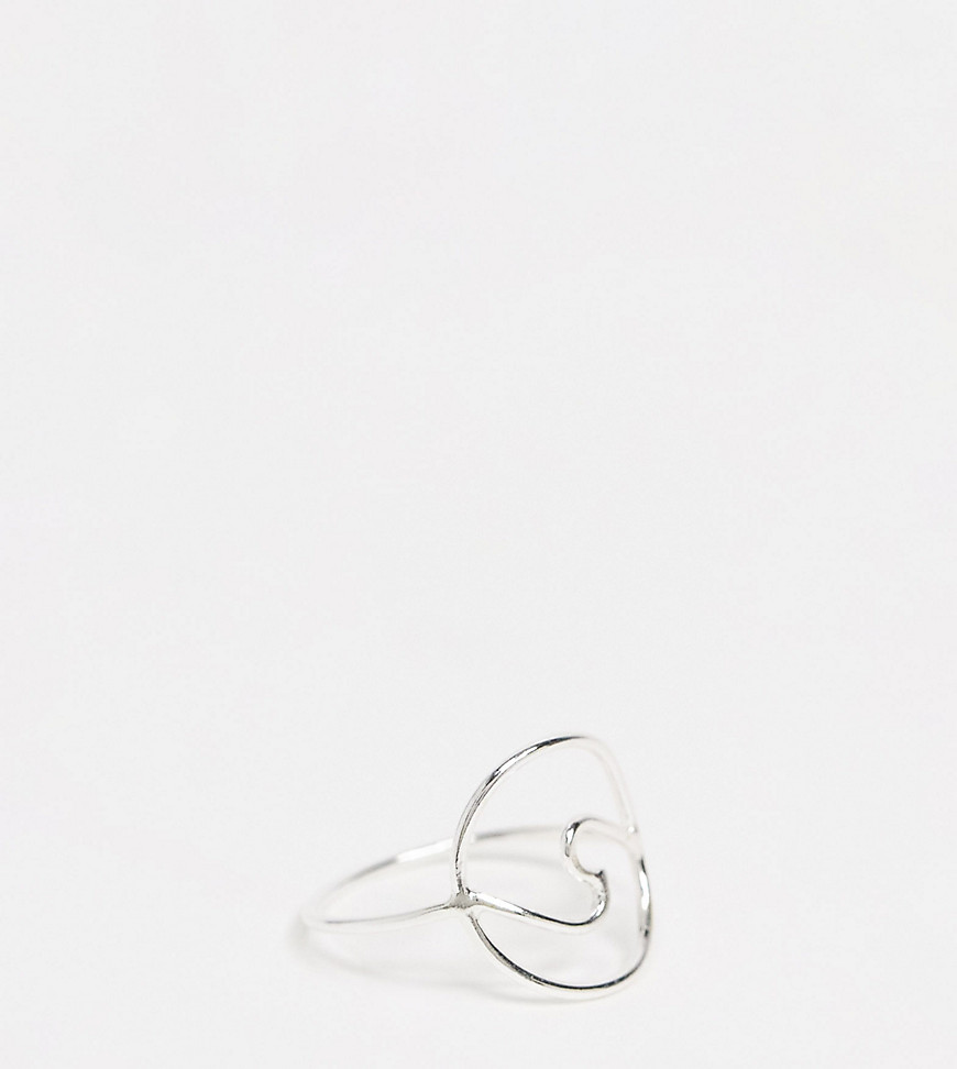 Kingsley Ryan Curve ring with abstract pattern in sterling silver