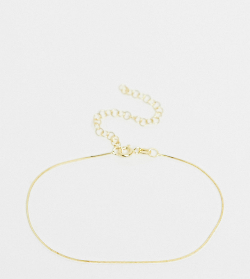 Kingsley Ryan Curve slinky flat chain bracelet in sterling silver gold plate