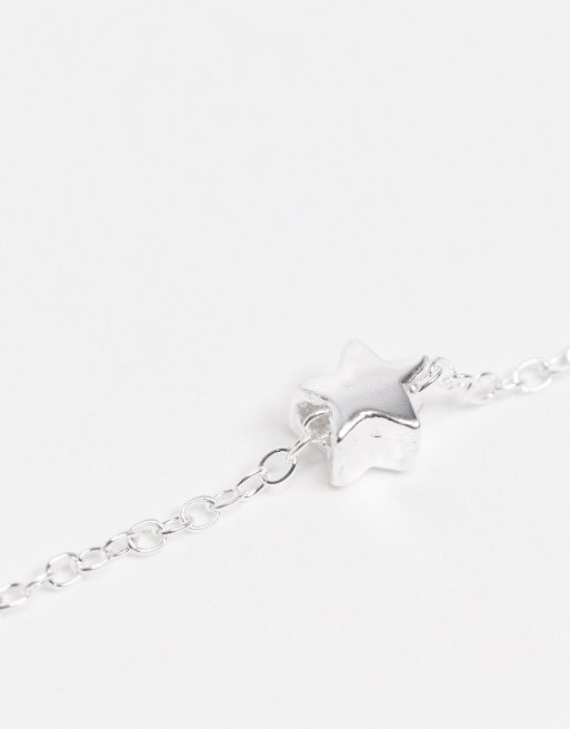 Kingsley Ryan Curve sterling silver bracelet with star pendant, 2 of 4