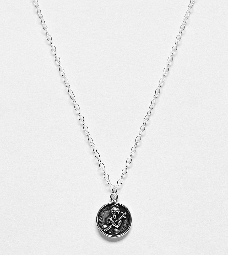 Kingsley Ryan Curve sterling silver necklace with coin pendant