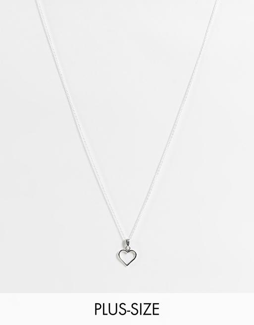 Kingsley Ryan Curve sterling silver necklace with open heart pendant