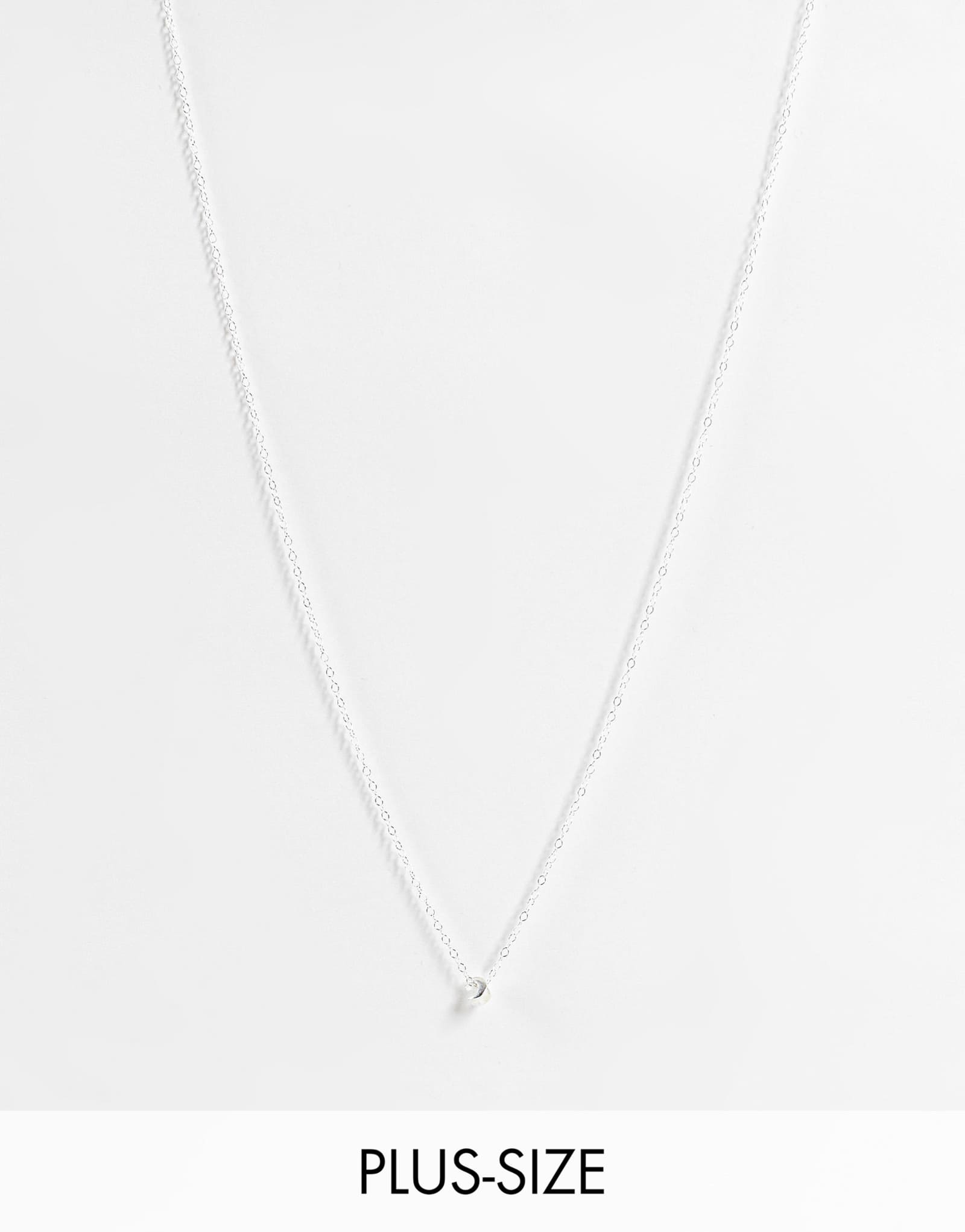 Ожерелье из стерлингового серебра Kingsley Ryan Curve с лунным шармом, пронизывающим насквозь