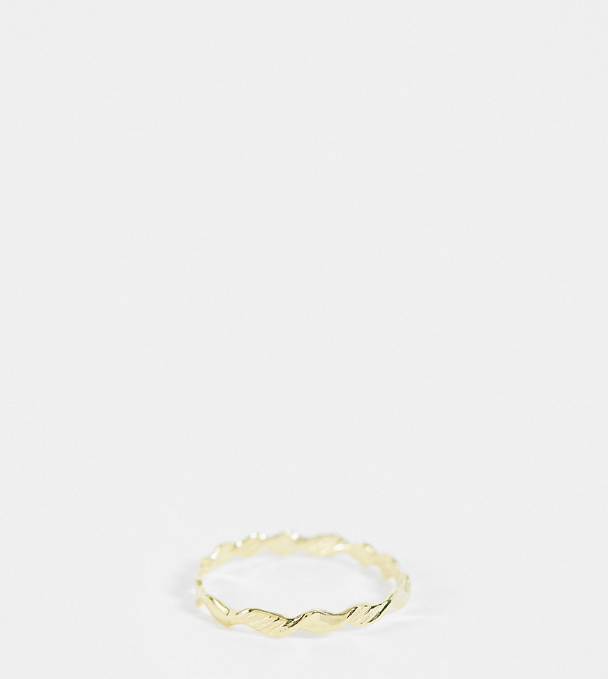 Kingsley Ryan Curve Twist Ring In Sterling Silver Gold Plate