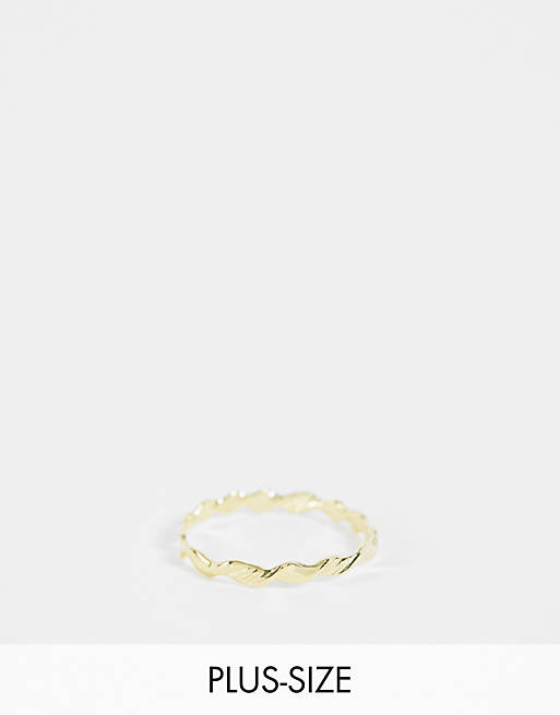 Kingsley Ryan Curve twist ring in sterling silver gold plate