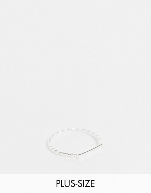 Kingsley Ryan Curve twisted ring with bar in sterling silver