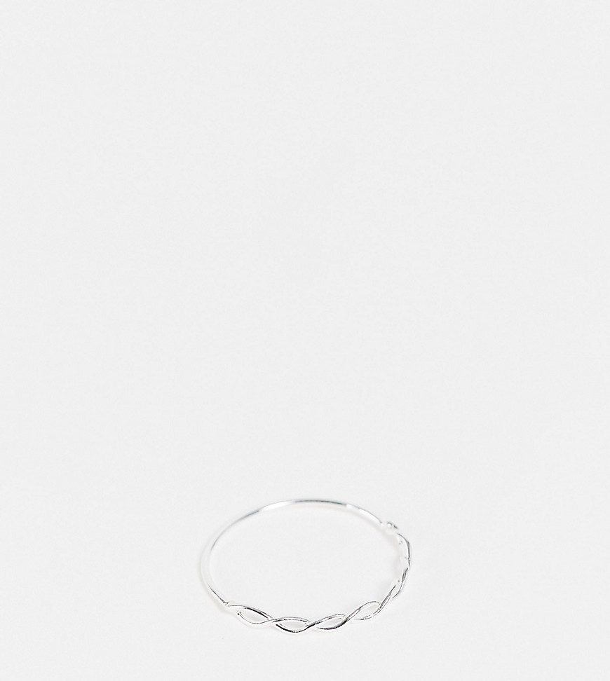 Kingsley Ryan Curve Woven Stacking Ring In Sterling Silver