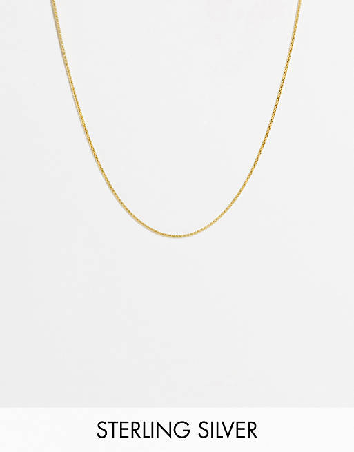 Kingsley Ryan curved tube chain necklace in sterling silver gold plate