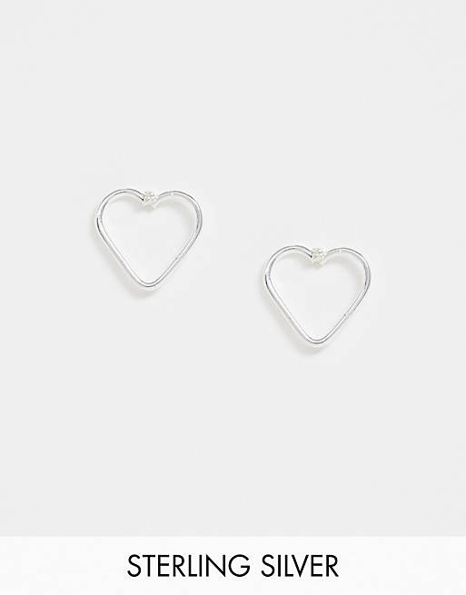 Kingsley Ryan cut out heart stud earrings in sterling silver