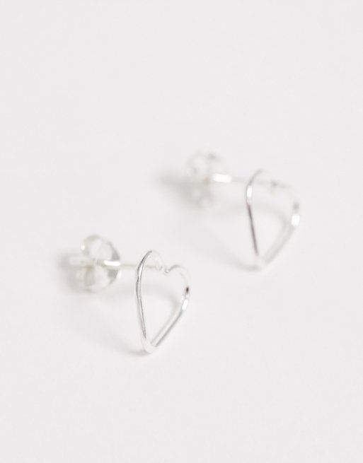 Kingsley Ryan cut out heart stud earrings in sterling silver, 2 of 4