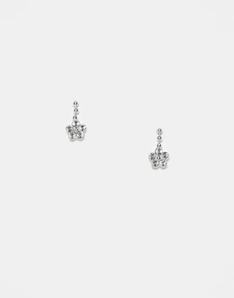 Kingsley Ryan daisy drop stud earrings in sterling silver - view 1