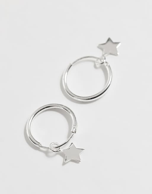 Kingsley Ryan dangley star hoops in sterling silver, 3 of 4