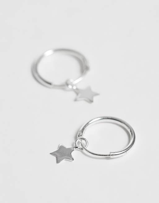 Kingsley Ryan dangley star hoops in sterling silver, 4 of 4