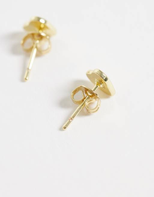 Kingsley Ryan domed heart stud in 14kt gold plated brass, 3 of 4