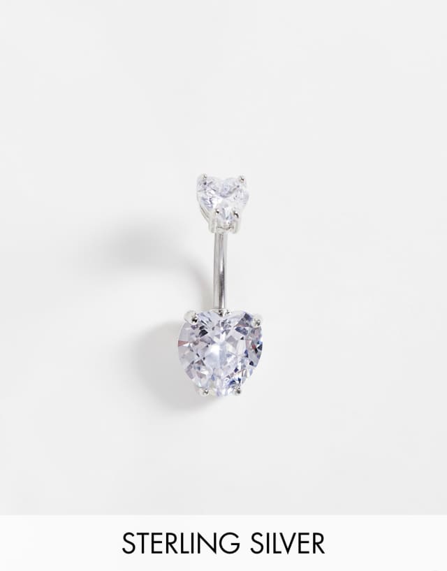 Kingsley Ryan double crystal heart belly bar