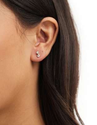 Kingsley Ryan Kingsley Ryan double gem stud earrings in sterling silver