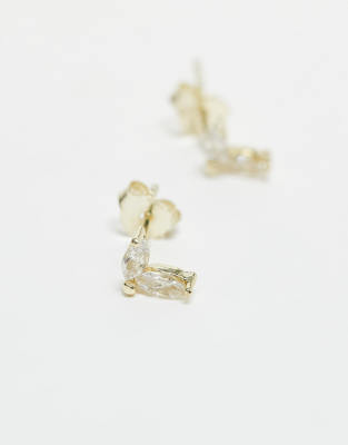 Kingsley Ryan Double Petal Stud Earrings In Gold