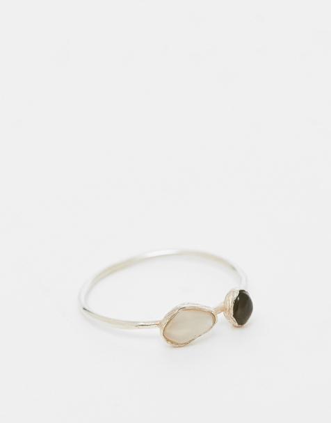 Kingsley Ryan double stone ring in sterling silver - view 1