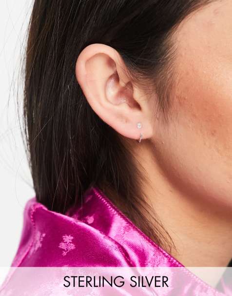 Kingsley Ryan ear wraps with iridescent crystal in sterling silver - view 1