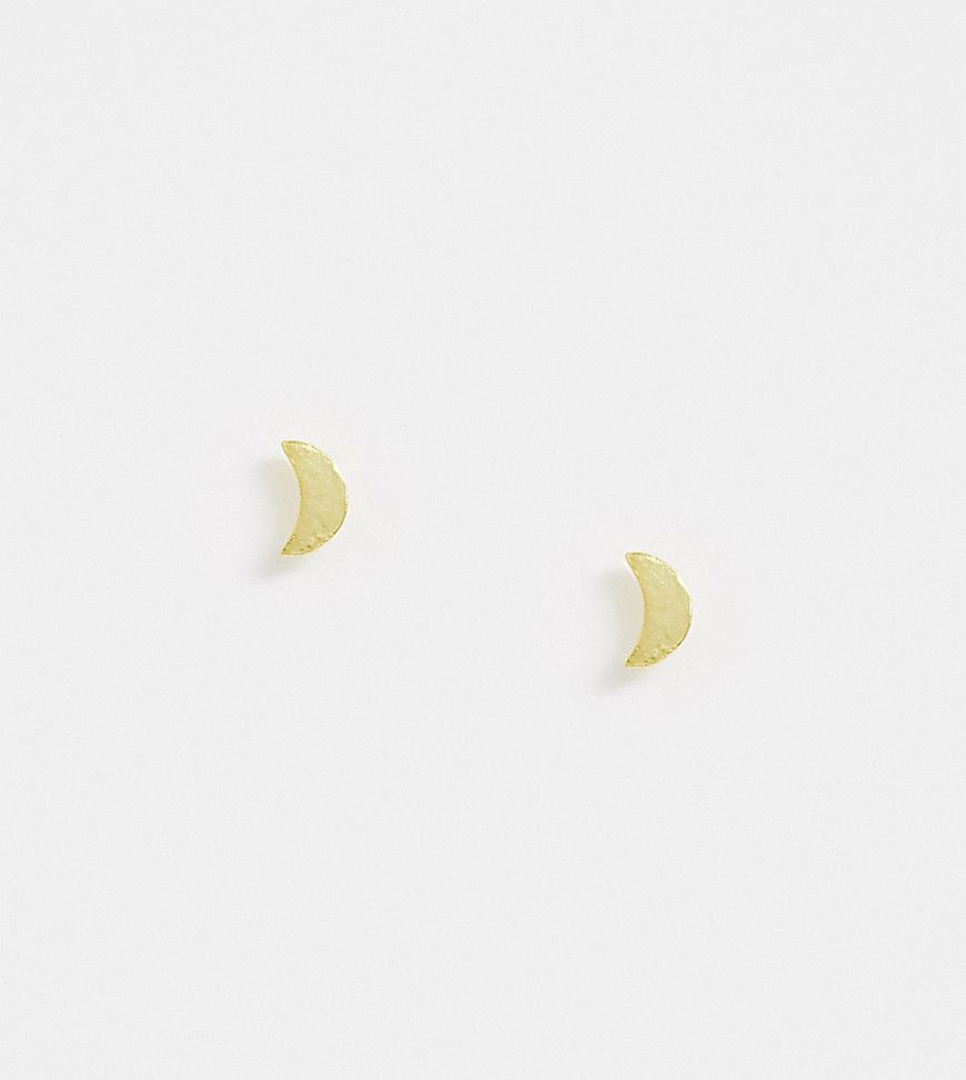 Kingsley Ryan earrings in sterling silver gold plated crescent moon stud