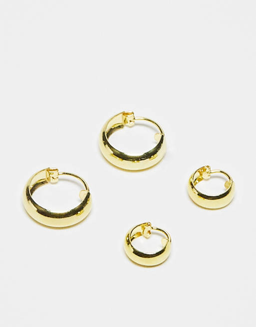 Kingsley Ryan earrings multipack in gold | ASOS