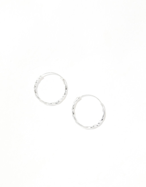 Kingsley Ryan embossed 16mm hoop earrings in sterling silver, 4 of 4