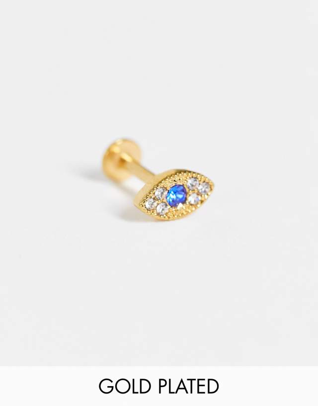 Kingsley Ryan evil eye micro piercing in gold plated