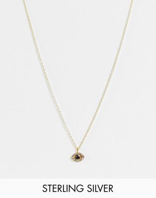 Kingsley Ryan evil eye necklace in crystal and gold plate