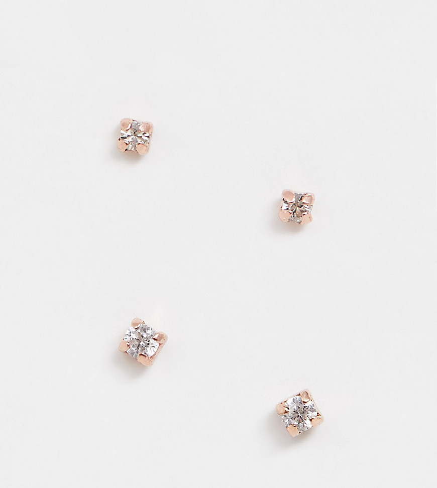 Kingsley Ryan - Exclusieve vergulde mini oorknopjes met edelsteen van echt zilver in rozégoud