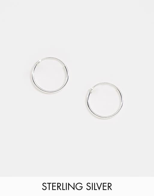 Small silver hoop sales earrings set