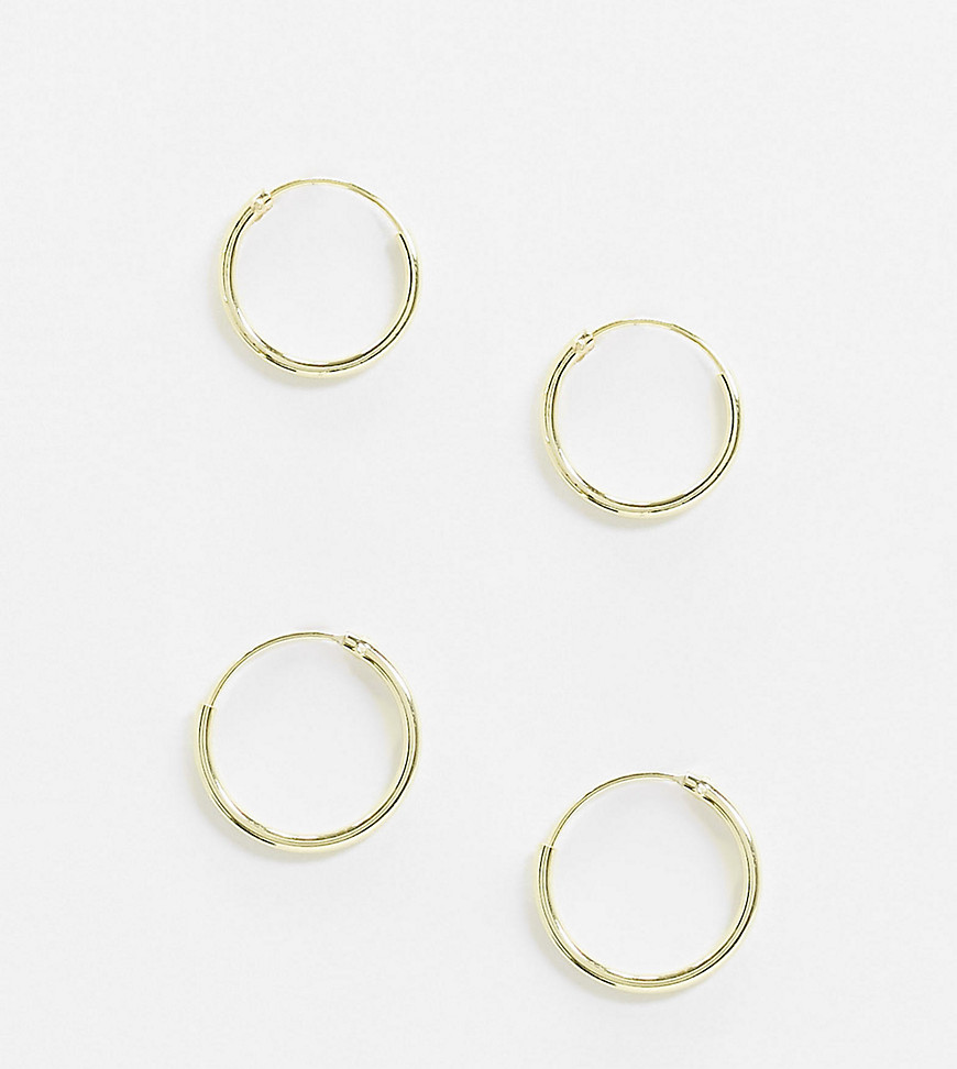 Kingsley Ryan Exclusive 12mm mini hoop earrings set in sterling silver gold plate