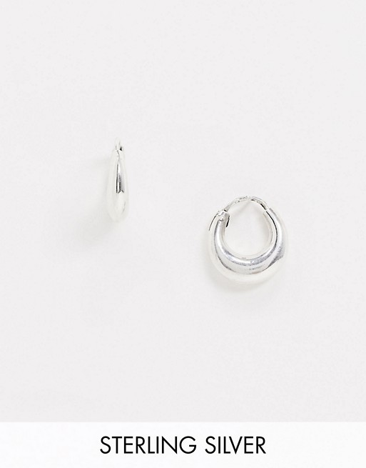 Kingsley Ryan Exclusive 12mm thick hoop earrings in sterling silver | ASOS