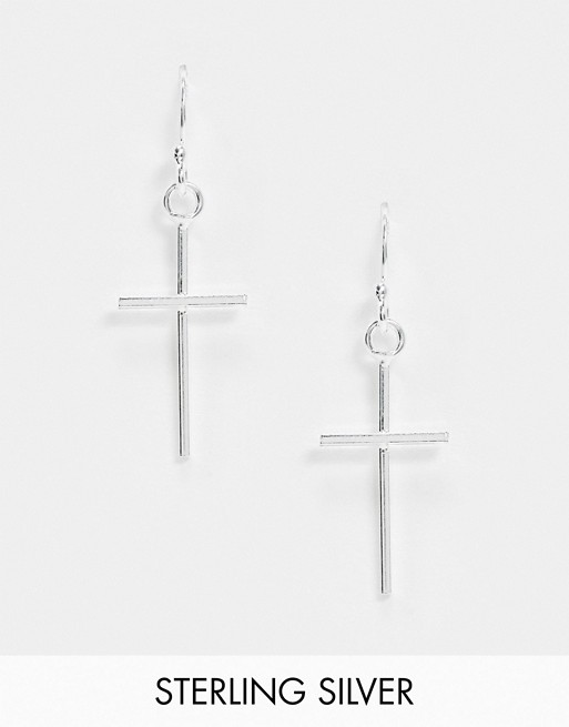 Kingsley Ryan Exclusive cross earrings in sterling silver
