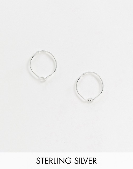 Kingsley Ryan Exclusive hoop earrings with twist knot detail in sterling silver