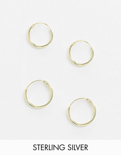 exclusive mini hoop earrings set in sterling silver gold plated