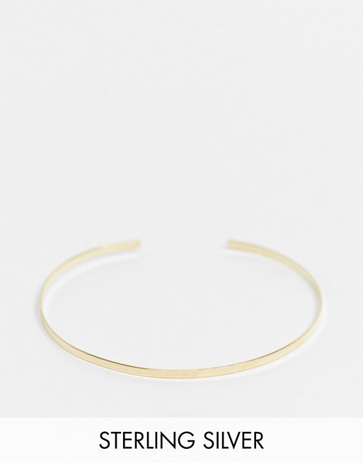 Kingsley Ryan Exclusive minimal cuff bangle in sterling silver gold plate