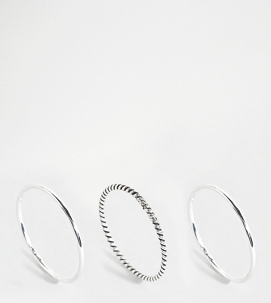 Kingsley Ryan - Exclusive - Set van 3 gedraaide ringen van echt zilver