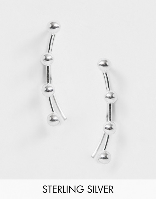 Kingsley Ryan Exclusive sterling silver ball detail ear climber