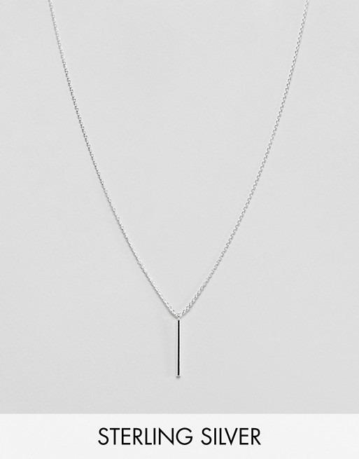 Kingsley Ryan exclusive sterling silver simple bar pendant necklace