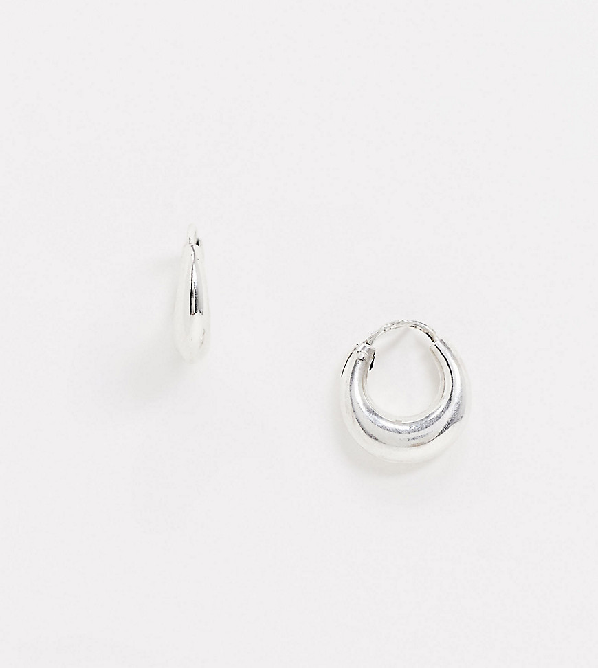 Kingsley Ryan Exclusive thick hoop earrings in sterling silver