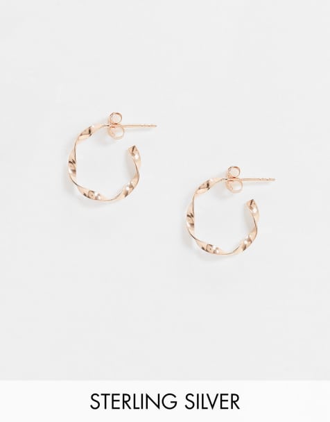 Kingsley Ryan – Exklusive, verdrehte Creolen in Sterlingsilber, Gold beschichtet