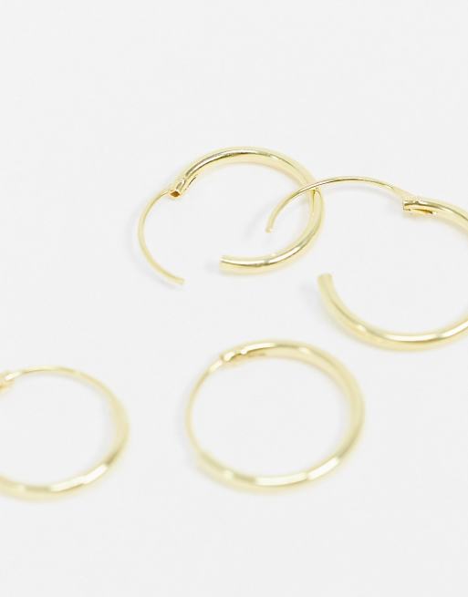 Kingsley Ryan – Exklusives Set mit Mini-Creolen aus vergoldetem Sterlingsilber, 12 mm, 4 von 4
