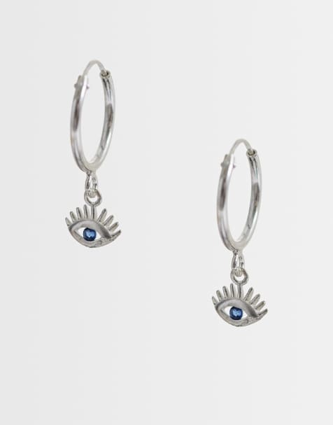 Kingsley Ryan eye charm hoop earrings in sterling silver - view 1