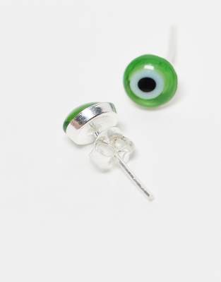 Kingsley Ryan Eye Stud Earrings In Silver