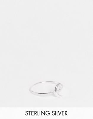 Kingsley Ryan fine ring with crescent moon in sterling silver